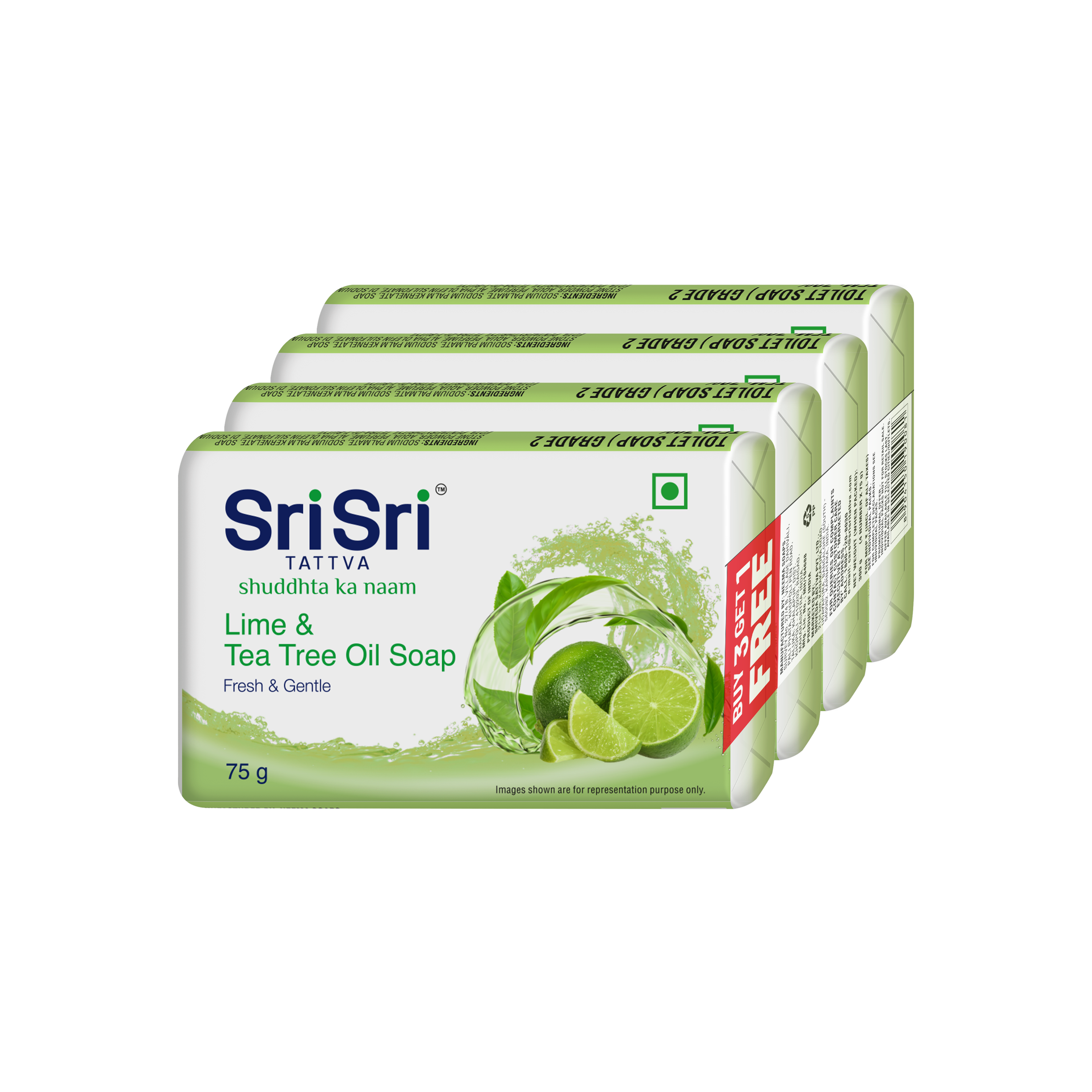 Lime & Tea Tree Oil Soap | Fresh & Gentle | 75 g Each