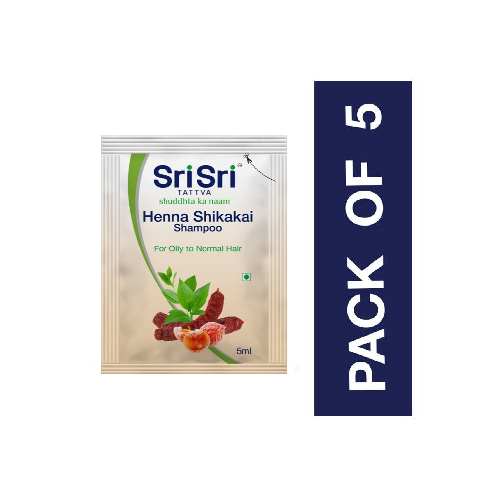 Henna Shikakai Shampoo Sachet - For Silky Smooth & Conditioned Hair, 5 ml x 5