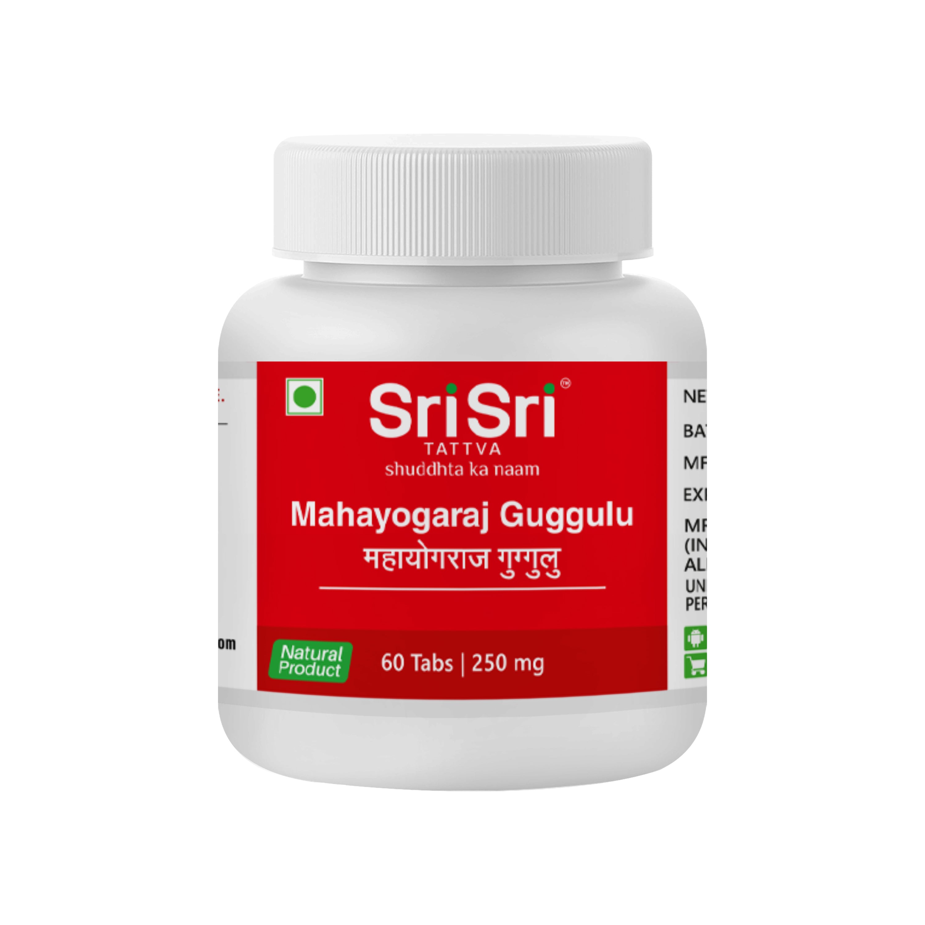 Mahayogaraja Guggulu - Arthritic Pain Reliver, 60 Tabs | 250 mg